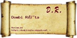 Dombi Réta névjegykártya